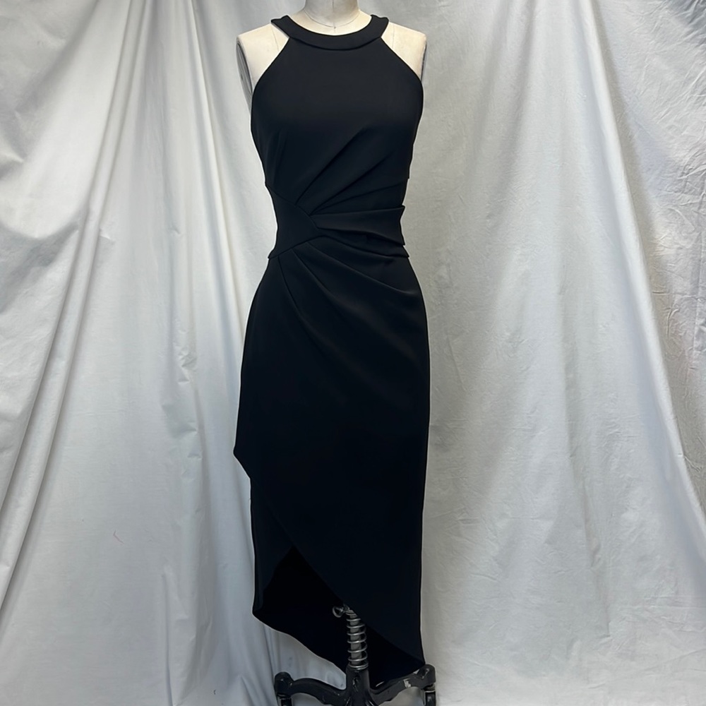 NEW Shoshanna Dress 4 Black Slim Fit Ruched Detail Halter Bodycon Stunner! $498